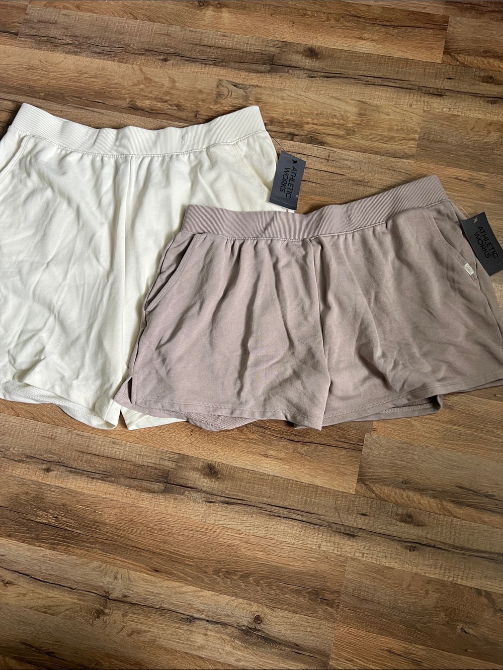 Athletic Works Cream Taupe Women's terry bermuda and 3” french Shorts size xxl